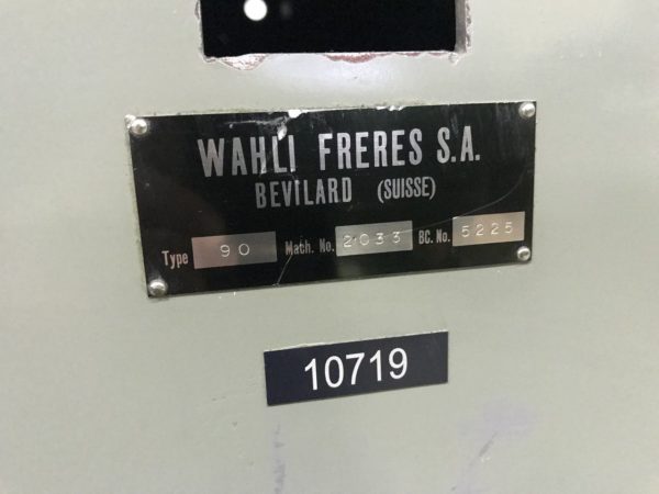 MACHINE A TAILLER WAHLI TYPE W-90