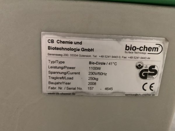 INSTALLATION DE LAVAGE BIOCHEM TYPE BIO-CIRCLE 41°C