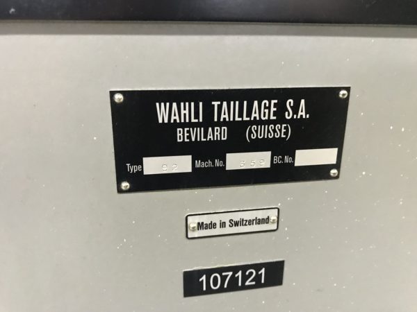 MACHINE A TAILLER "WAHLI" TYPE W-92