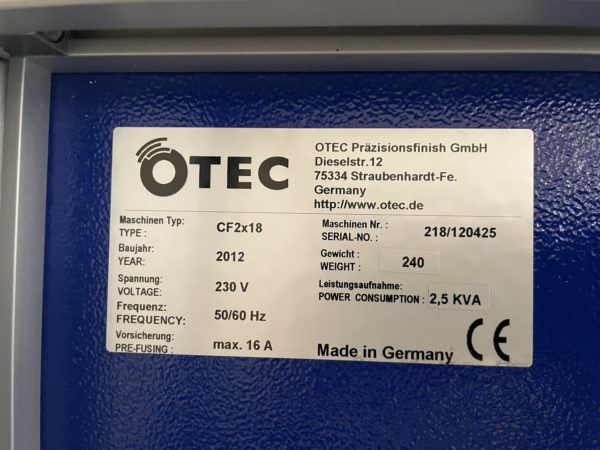 MACHINE A POLIR A FORCE CENTRIFUGE "OTEC" TYPE CF2X18