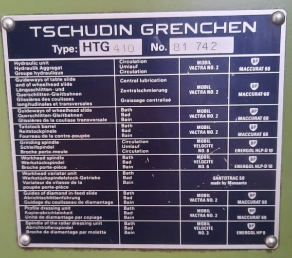 RECTIFIEUSE CYLINDRIQUE "TSCHUDIN" HTG-410