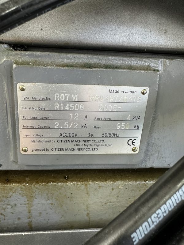 TOUR AUTOMATIQUE CNC "CITIZEN" CINCOM R07-VI