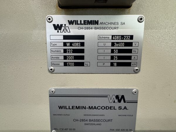 CENTRE D'USINAGE WILLEMIN-MACODEL W-408S