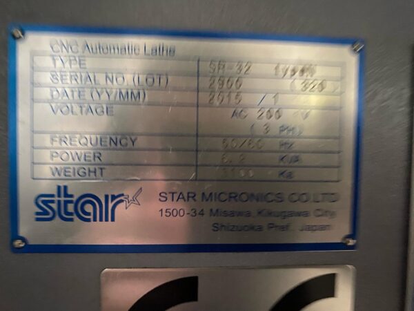 CNC-LATHE "STAR" TYPE SR-32J TYPE N