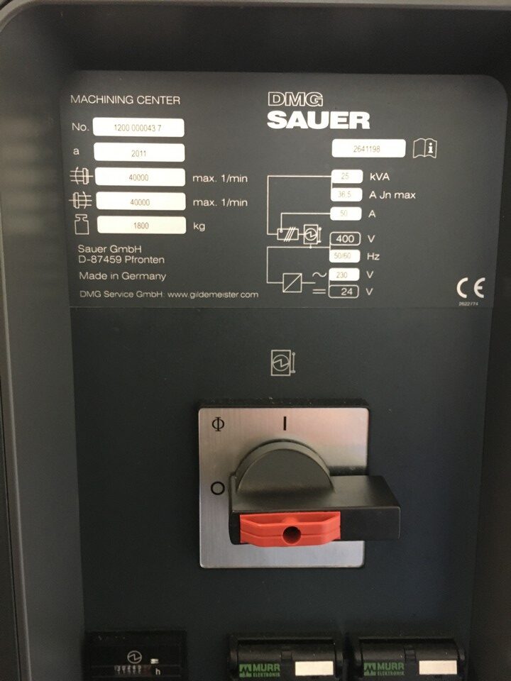 Centre d'usinage DMG SAUER Ultrasonic 10 Centre d'usinage DMG SAUER Ultrasonic 10