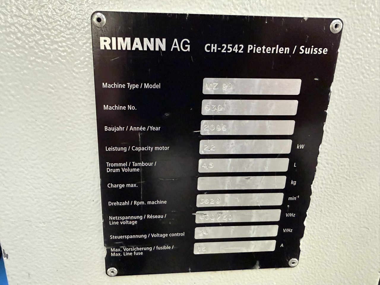 ESSOREUSE CENTRIFUGE ARYMA MZ 90