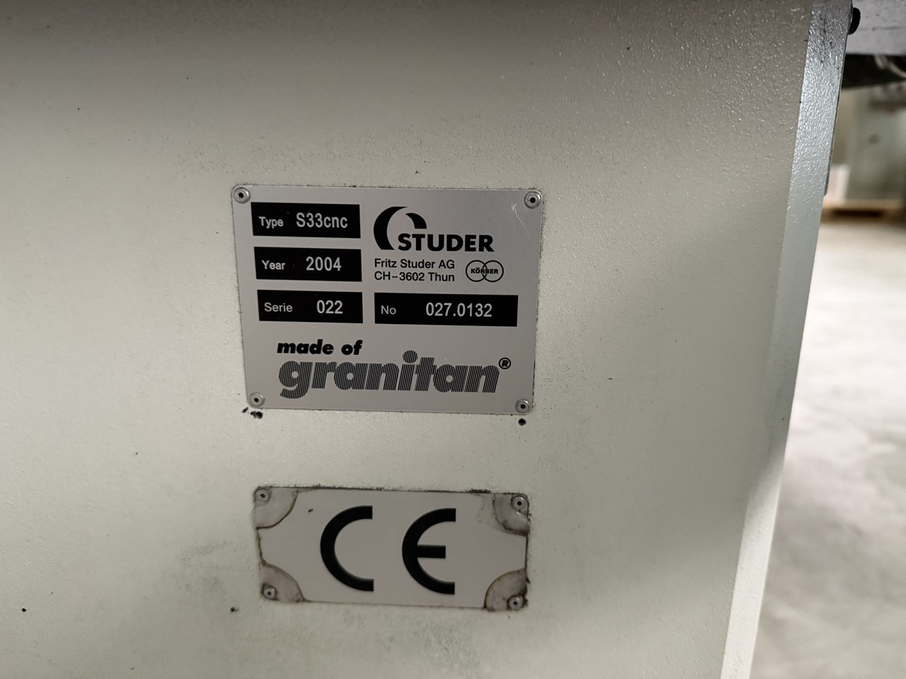 CNC CYLINDRICAL GRINDER STUDER S-33 CNC CNC CYLINDRICAL GRINDER STUDER S-33 CNC