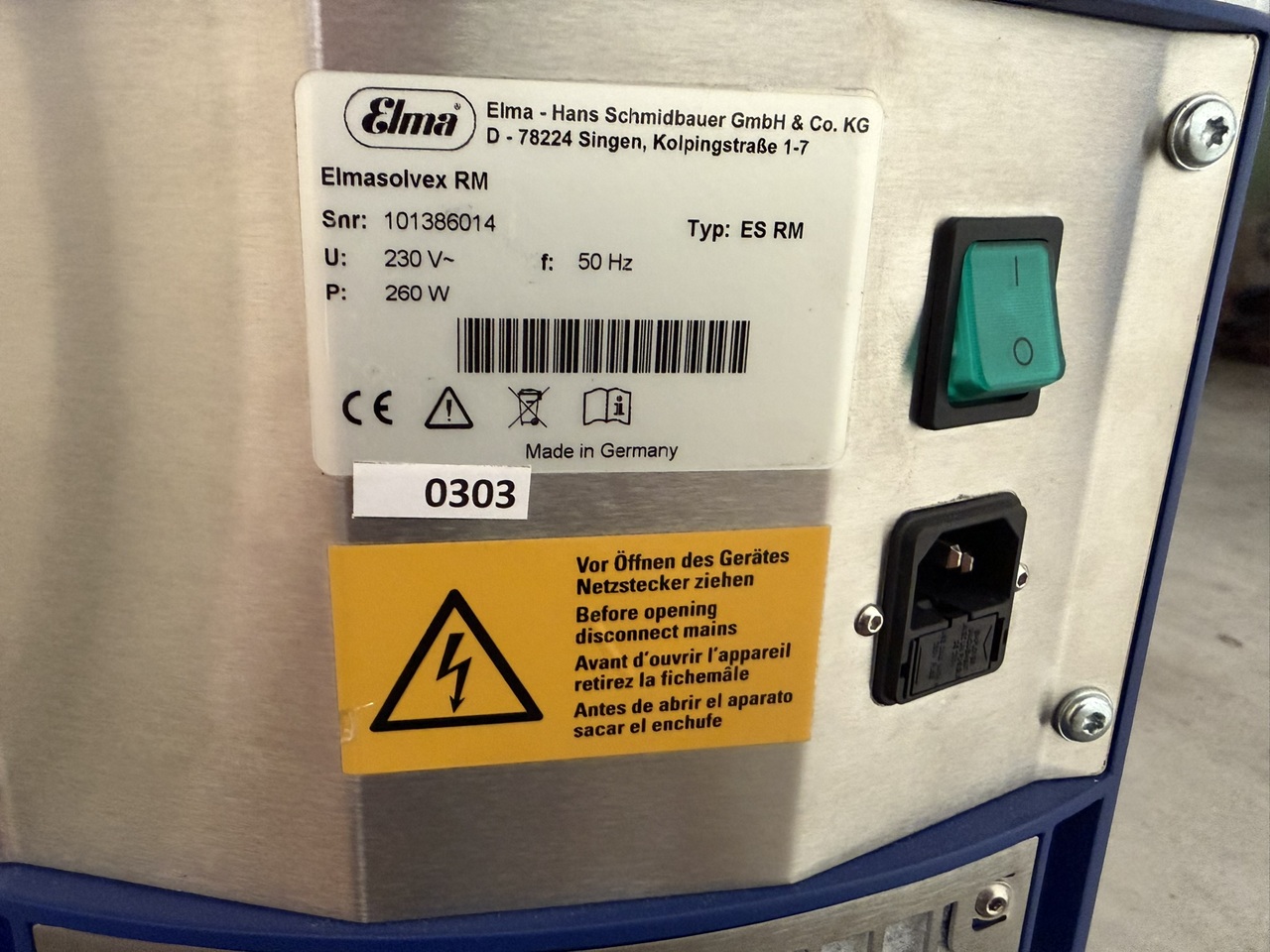 MACHINE DE NETTOYAGE AUTOMATIQUE ELMA ELMASOLVEX RM MACHINE DE NETTOYAGE AUTOMATIQUE ELMA ELMASOLVEX RM
