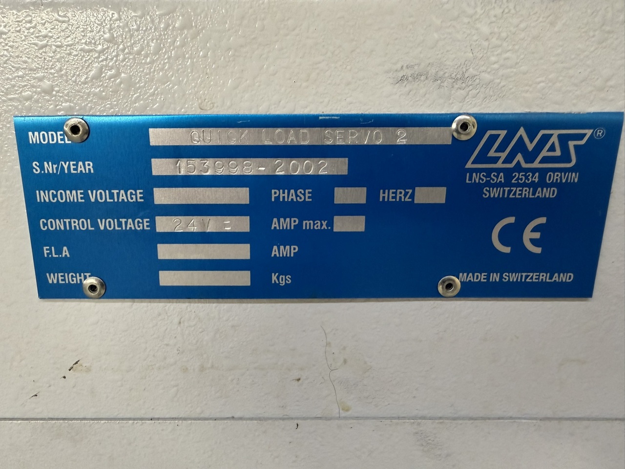RAVITAILLEUR LNS QUICKLOAD SERVO II RAVITAILLEUR LNS QUICKLOAD SERVO II